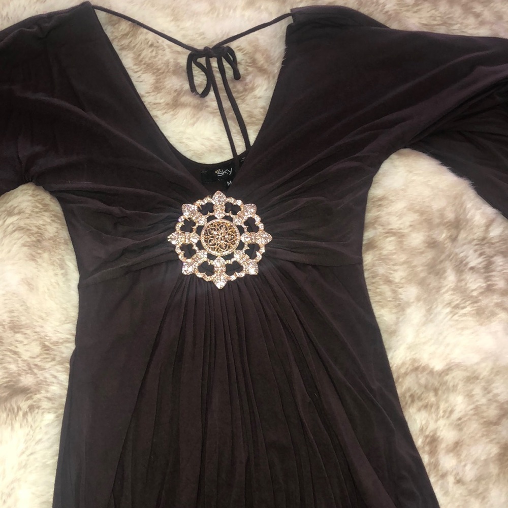 Sky brown dress top